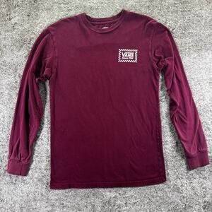 Van's Logo Long Sleeve Unisex Small Maroon